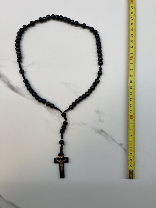 Dřevěný růženec - 8 mm - barva černý