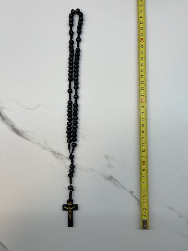 Dřevěný růženec - 8 mm - barva černý
