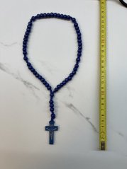 Dřevěný růženec - 8 mm - barva modrý