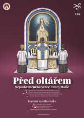 Vystřihovánka: Před oltářem Neposkvrněného Srdce Panny Marie