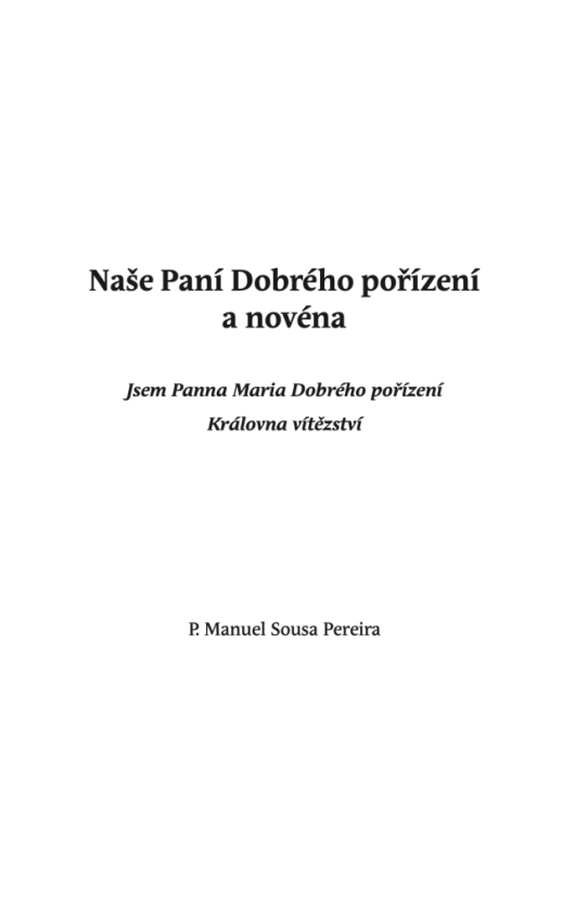 Naše Paní Dobrého pořízení a novéna