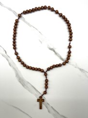 Dřevěný růženec - 12 mm – barva hnědá