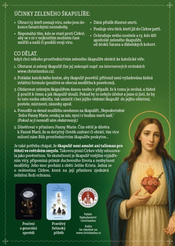 Letáček zelený škapulíř – 5ks