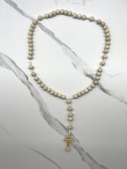 Dřevěný růženec - 12 mm – barva přírodní