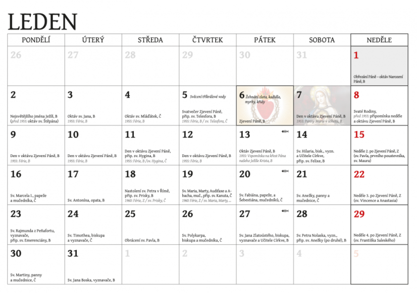 Katolický kalendář 2023