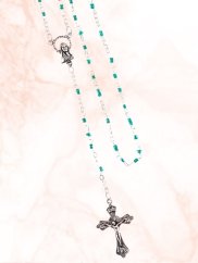 Skleněný růženec - 4 mm - zelený