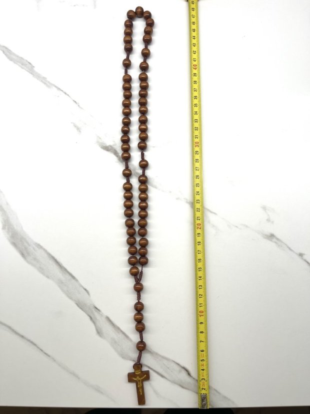 Dřevěný růženec - 12 mm – barva hnědá