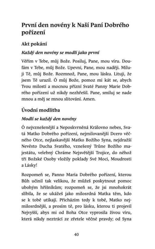 Naše Paní Dobrého pořízení a novéna