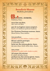 Modlitba před a po jídle – latinsky a česky