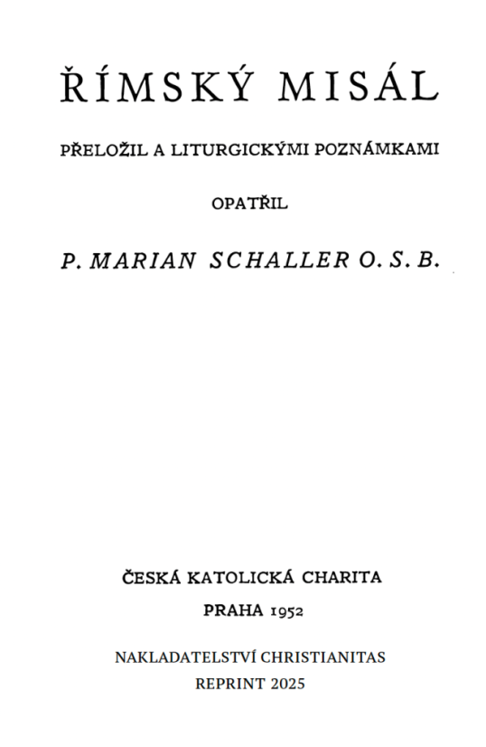 Římský misál – P. M. Schaller, 1952