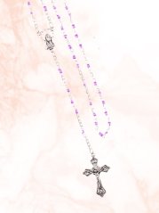 Skleněný růženec - 4 mm - fialový