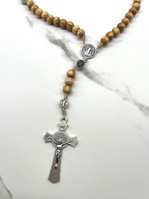 Dřevený růženec benediktinský - 10 mm