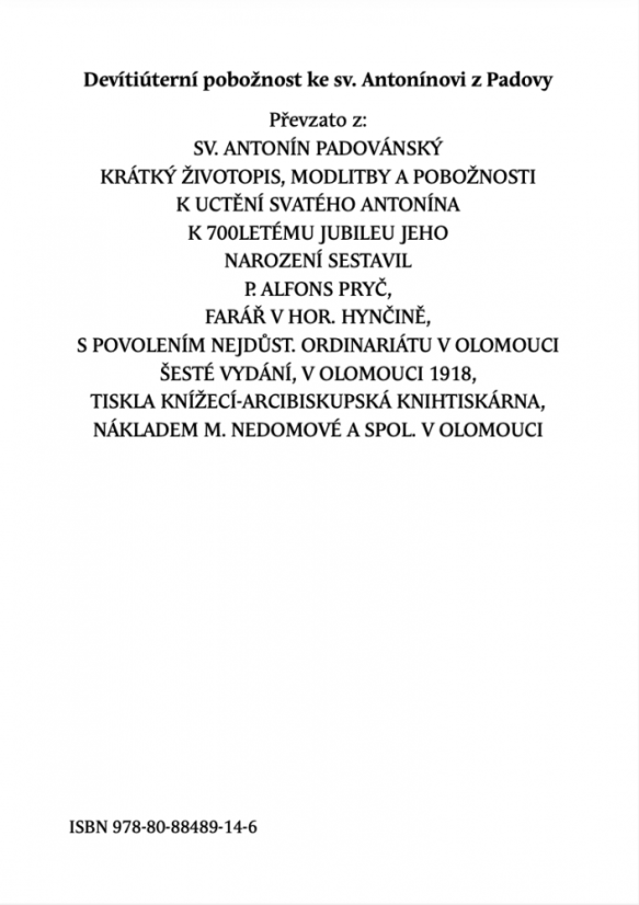 Devítiúterní pobožnost ke sv. Antonínovi z Padovy