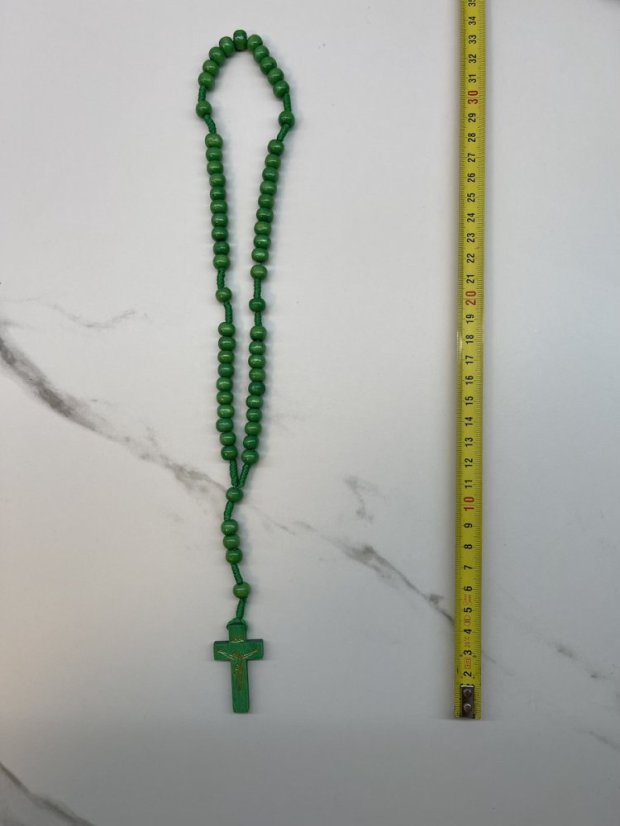 Dřevěný růženec - 8 mm - barva zelený