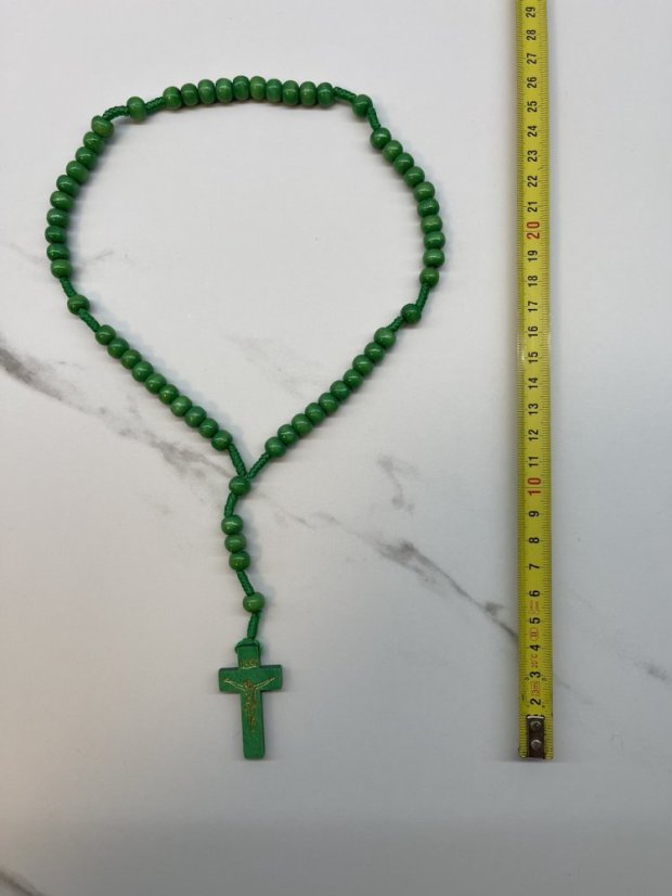 Dřevěný růženec - 8 mm - barva zelený