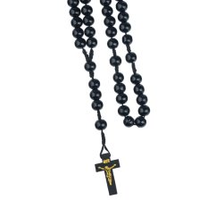 Dřevěný růženec - 12 mm – barva černá