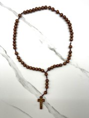 Dřevěný růženec - 12 mm – barva hnědá