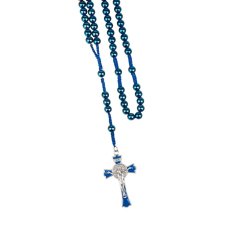 Růženec benediktinský - hematit - 8mm – modrý