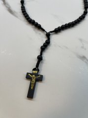 Dřevěný růženec - 8 mm - barva černý