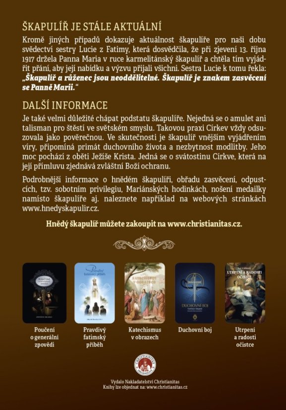 Letáček hnědý škapulíř – 5ks