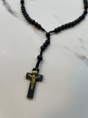 Dřevěný růženec - 8 mm - barva černý