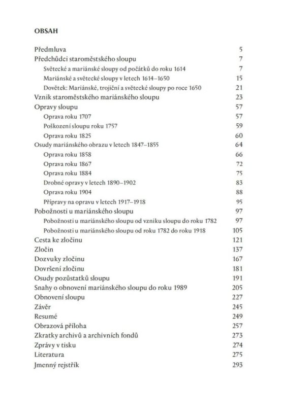 Stěžeň jenž drží loď: Dějiny mariánského sloupu na Staroměstském náměstí v Praze