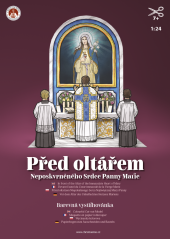 Vystřihovánka: Před oltářem Neposkvrněného Srdce Panny Marie