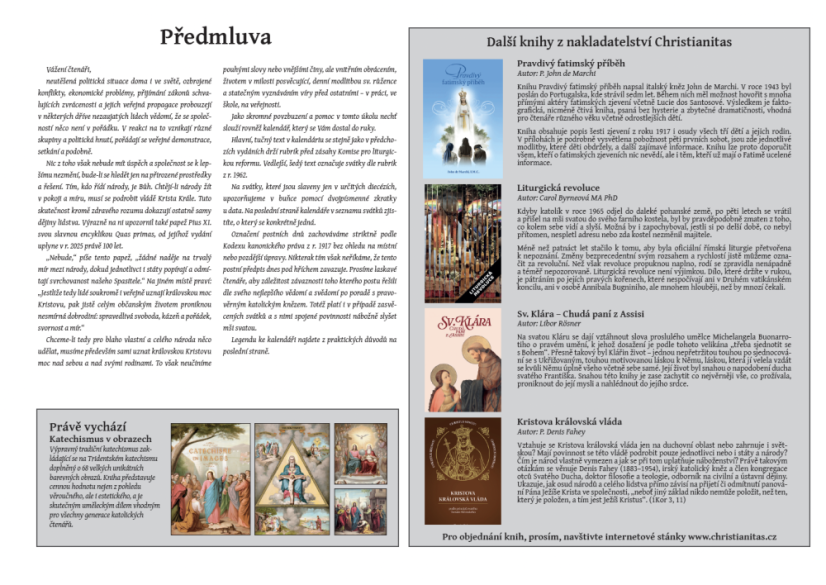 Katolický kalendář 2025