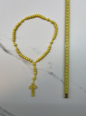 Dřevěný růženec - 8 mm - barva žlutý